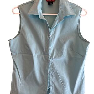 Mac & Jac Blue Fitted Button Down Shirt EUC
